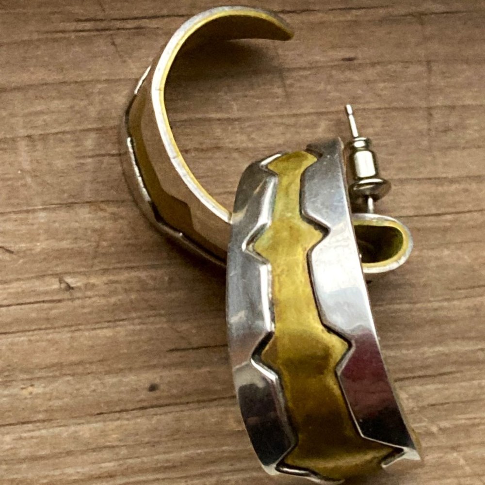 *TAKE 1/2 OFF: Signed brass & sterling posts